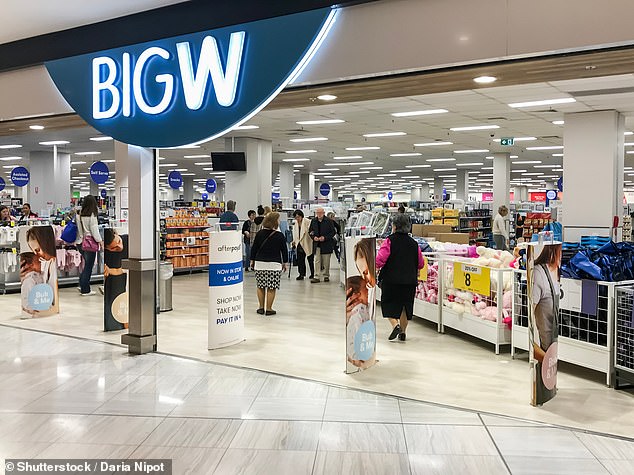 A spokeswoman for Big W confirmed they removed the costume from their website as soon as they became aware of the complaint on Tuesday (pictured, a Big W store in Sydney).