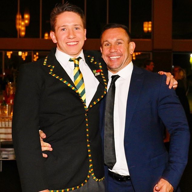 Johns (pictured with his father, football legend Matty), says single mothers flirting with players in the hope it will benefit their sons' football careers happens frequently.