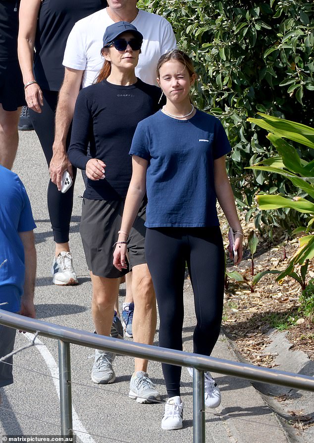 The Tasmanian-born royal, who was last in Australia for a personal visit in December, donned a black long-sleeved shirt and shorts for her outing.