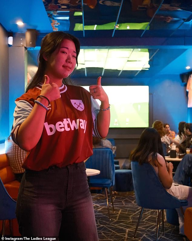 Some Australians have objected to the bar only showing women's sports on its TVs (a Ladies League employee pictured)