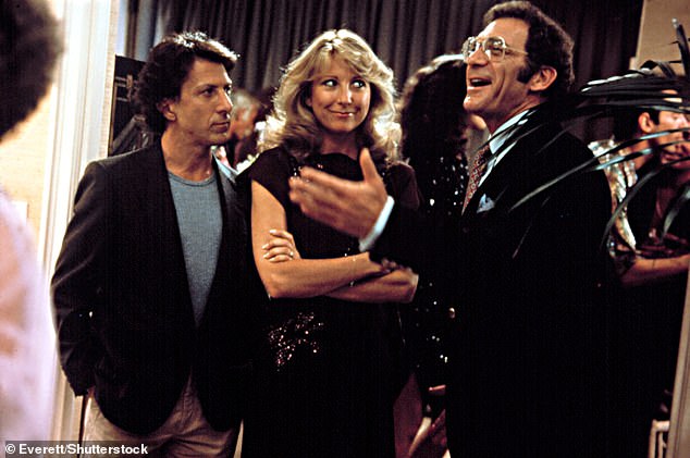 The peak of her career came in 1983 when she was nominated in the Best Supporting Actress category for her work as Sandy Lester in Tootsie; He is pictured with Dustin Hoffman (left) and Sydney Pollack (right)