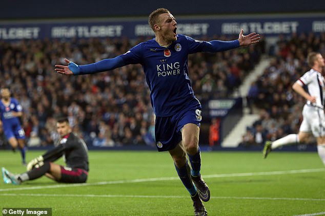 Vardy enjoyed celebrating in front of West Brom fans during Leicester's title-winning season.