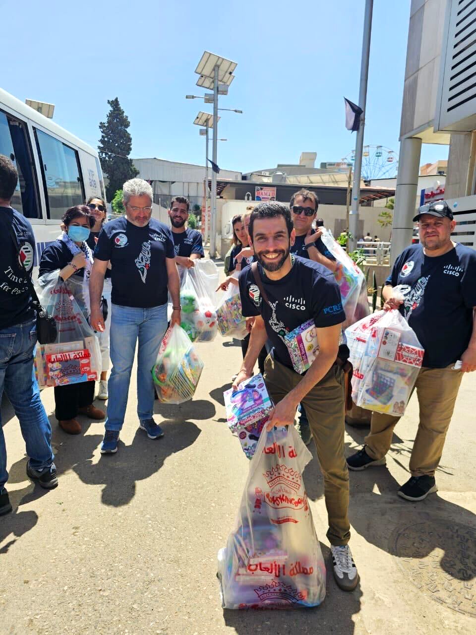 Then, Cisco employee João Silva Jordão, seen on May 3 while volunteering in Lebanon.