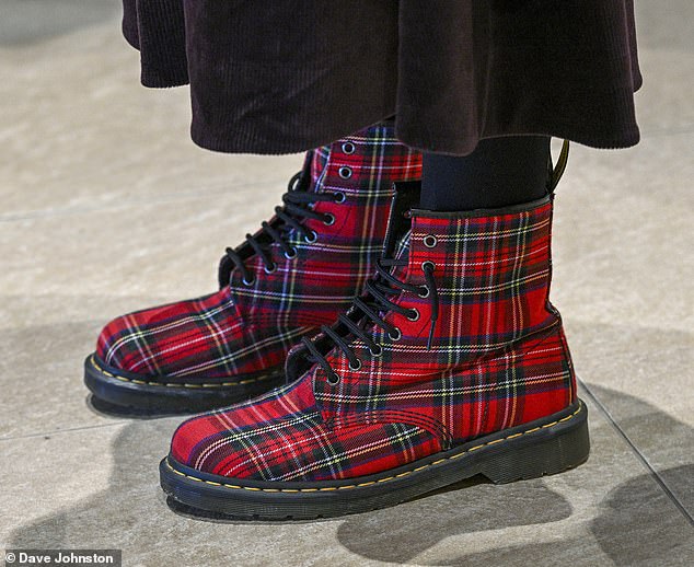 Angela Rayner's eclectic collection also includes tartan footwear