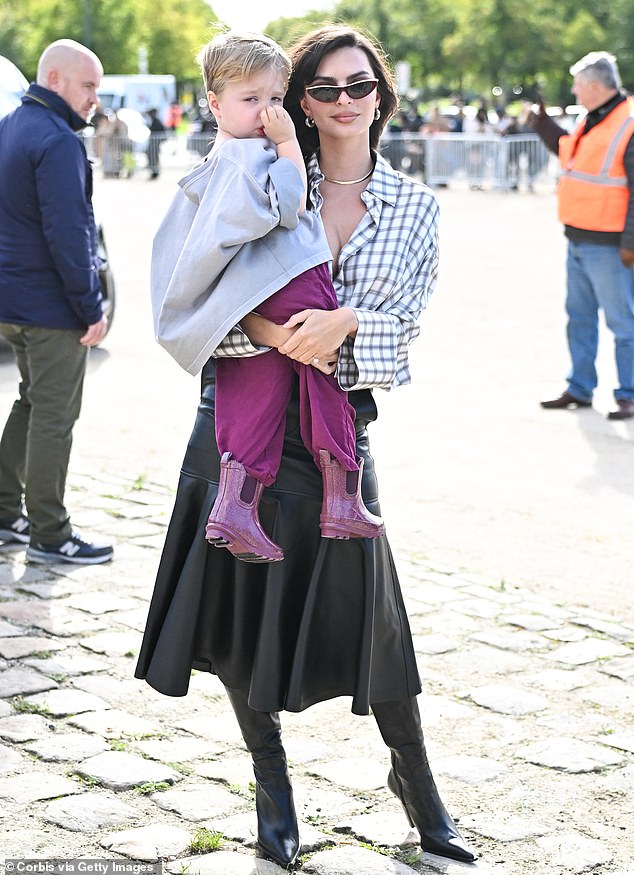 When she's not attending events or in front of the camera, Ratajkowski is primarily focused on raising her son, Sylvester Apollo Bear, whom she shares with her ex Sebastian Bear-McClard; seen with her son in September in Paris