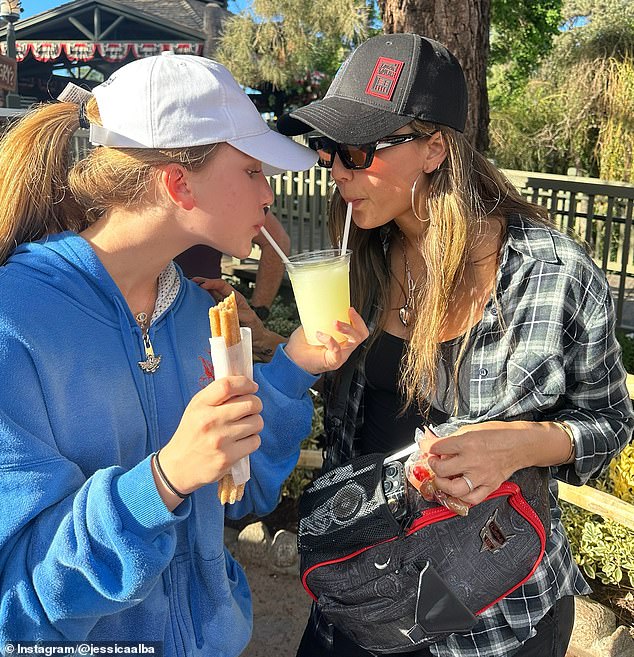 The actress also enjoyed a frozen drink with her daughter Haven and a churro while they were at Disneyland.