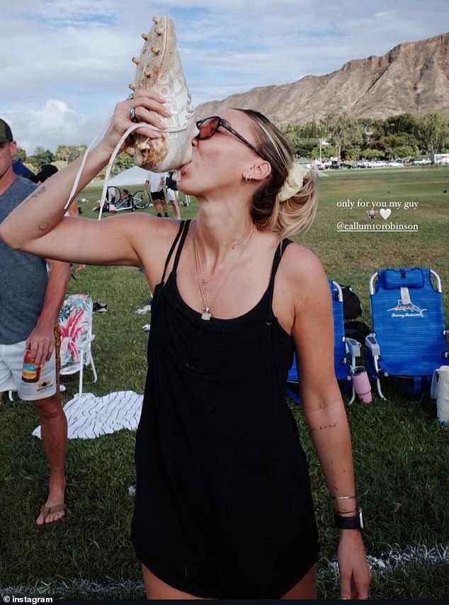 Howarth shared an image drinking a 'shoey' in memory of her Australian boyfriend