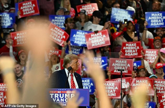 With just six days until Election Day, Trump stopped in North Carolina ahead of a rally in Green Bay, Wisconsin, later in the evening.