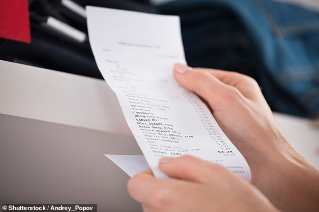 Recent research suggests that eight out of 10 store receipts contain BPA and BPS (file image)