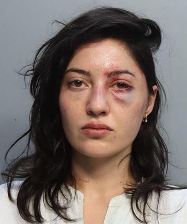 Staff discovered the body of Sabina Rosas, 33, inside a guest room at the Shou Sugi Ban House in Water Mill on Monday afternoon. Rosas, who was also known for using 'Khorramdel' as a middle name, was arrested in Miami last year for assault and is seen with a black eye.