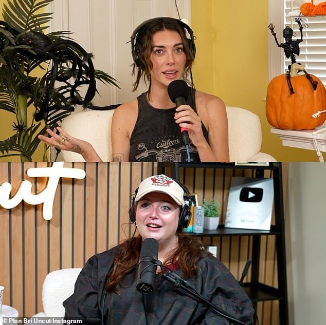 The 'backlash' Brianna was referring to involved her not publicly wishing her Plan Bri Uncut co-host Grace O'Malley (below) a happy 26th birthday last Sunday following a particularly tense exchange on the latest episode of his podcast.