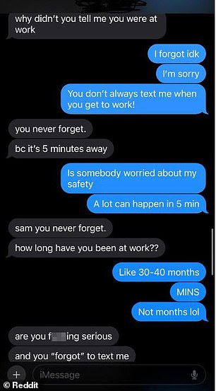 In a thread titled Am I Exaggerating?, he posted the text messages in which his girlfriend accused him of cheating.