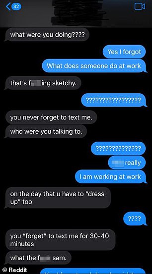 In a thread titled Am I Exaggerating?, he posted the text messages in which his girlfriend accused him of cheating.