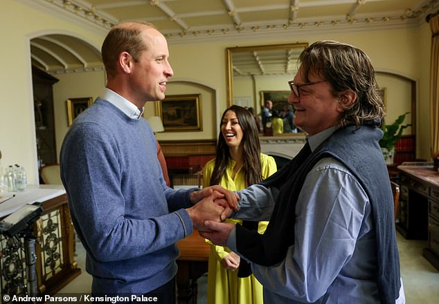 The royal met Wayne from Cardiff, who had been a crack-addicted alcoholic, burglarizing houses and cars to fund his addictions before turning his life around with the help of a charity.