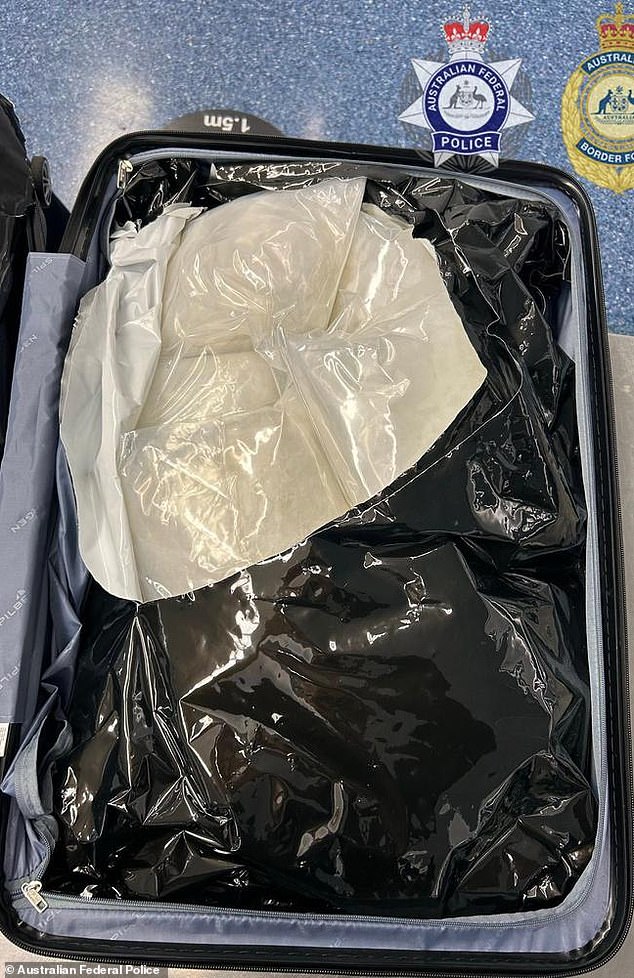 In Sydney, officers allegedly found 25 packets of powder that tested positive for methamphetamine in the bags of a 38-year-old man with dual British and Northern Irish nationality who arrived from Thailand on Tuesday.