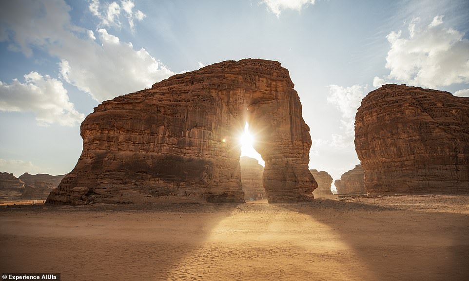 The highlight, says Daisy, is watching the sunset across magnificent Elephant Rock (above), before heading out into the desert.