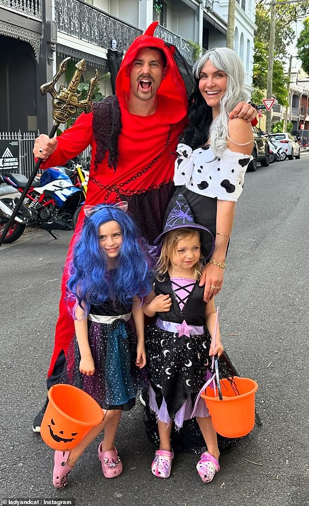 Bachelor stars Matty 'J' Johnson, 37, and Laura Byrne, 38, also got into the Halloween spirit and shared family snaps of their looks on Instagram on Thursday. in the photo