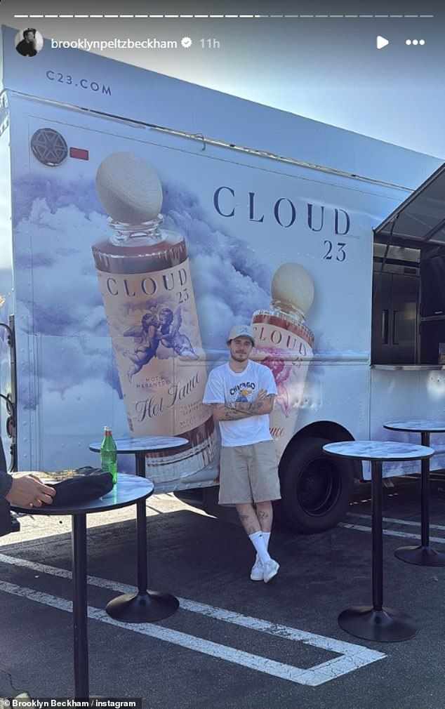 Brooklyn has continued her marketing splurge for her Cloud23 hot sauce, sharing a look at the brand's pop-up in Los Angeles.