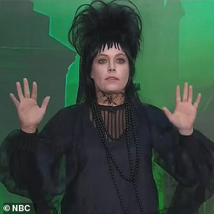 Just like in the film, Dylan as Lydia Deetz (originally played by Winona Ryder) summoned the mischievous demon.