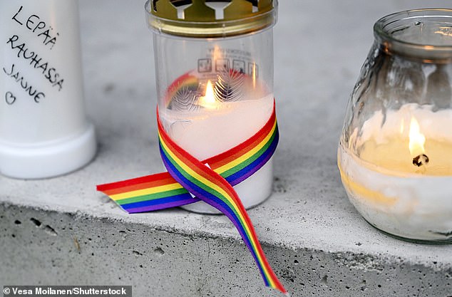 Pictured: Candles lit for Janne Puhakka in Espoo, Finland