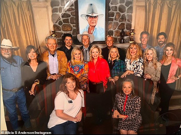 A fan named Alicia S Anderson took this photo from the Southfork Experience this month: Joan is on the right wearing beige.