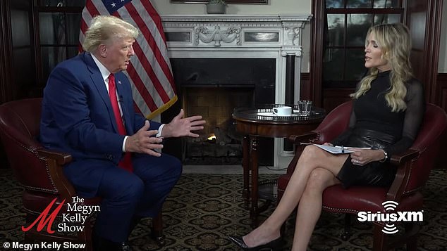 The veteran journalist has made it clear that she has moved on and even recently told her listeners that she voted early for the former president. (Above) Megyn Kelly interviews Donald Trump on September 14, 2023