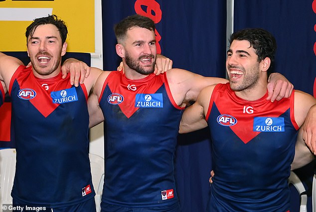 Text messages allegedly seized by Sport Integrity Australia revealed that Smith (centre) had offered cocaine to his teammates (the other players pictured are not accused of any crime).