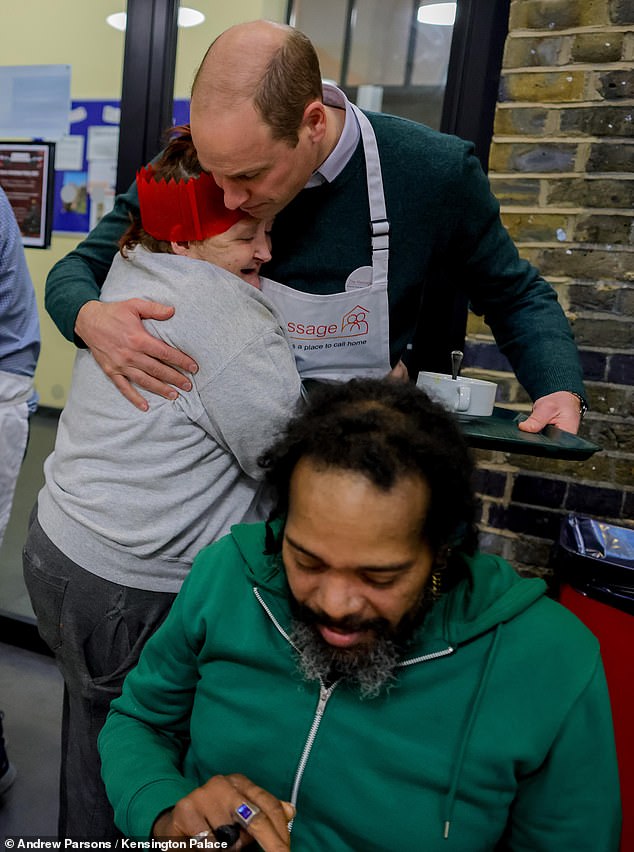 Prince of hugs! While William served pudding, one dinner guest couldn't resist a hug with the royals.