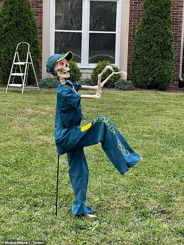 Some have even dressed skeletons in their back gardens as Australia's iconic breakdancer.