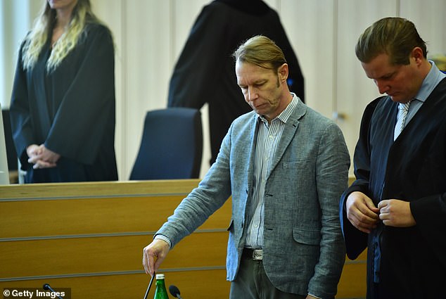 Christian Brueckner arrives at the state court in Landgericht Braunschweig for one of the final days of his sex crimes trial on October 7, 2024.