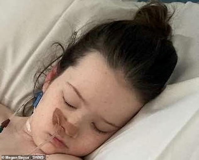 Although her mother Megan Sayce, 32, tried to break her habit by putting olive oil in the young woman's hair, Sophia, now nine, was rushed to hospital after fainting from stomach pain.