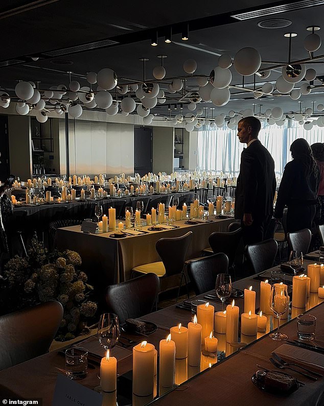 Other guests took a look at the opulent candlelit dinner.