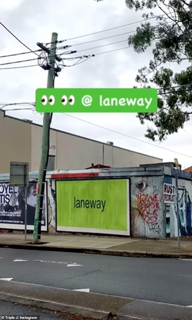 The ads display one word of text in the now iconic black Aerial font: laneway