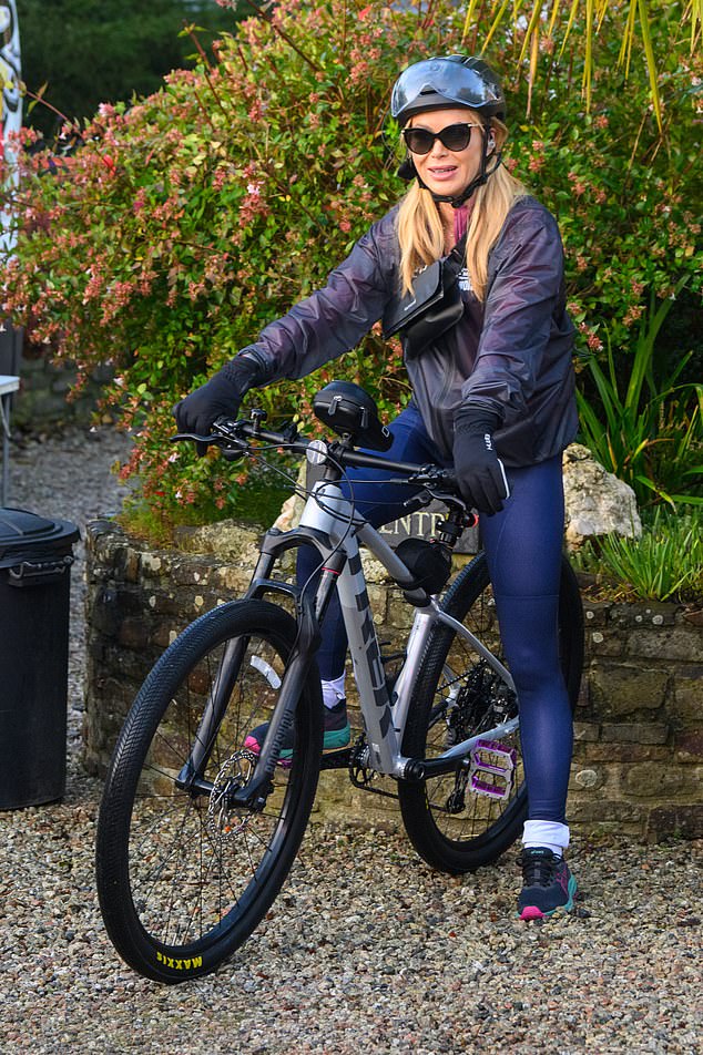 The Heart Breakfast presenter, 53, began her mammoth bike challenge from Cornwall to London on Monday.