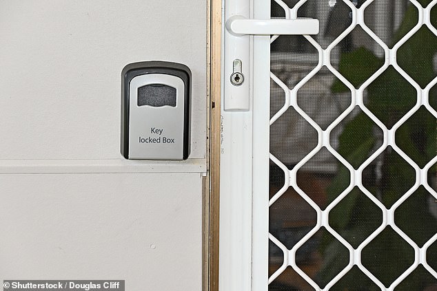 Locked boxes, like the one pictured, were torn from the exterior walls of vacation properties.