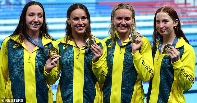 The champion swimmer (pictured second from left after winning Olympic gold in the 4x200m freestyle relay in Paris) issued a blunt warning to others considering some new ink.