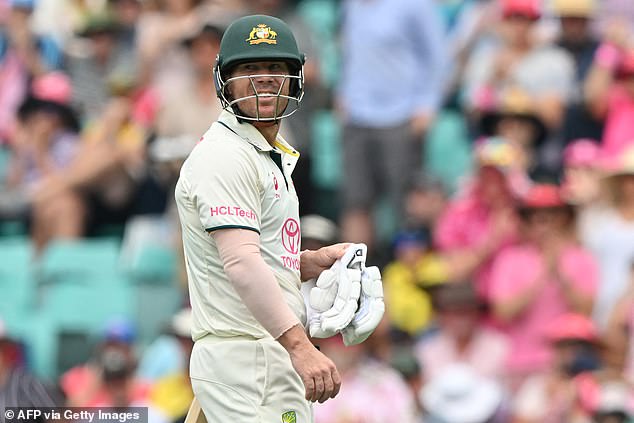 Warner and the Australian team made a huge deal in his final Test at the SCG in January (pictured), leaving cricket fans furious now that he has done a 180-degree turn to retire.