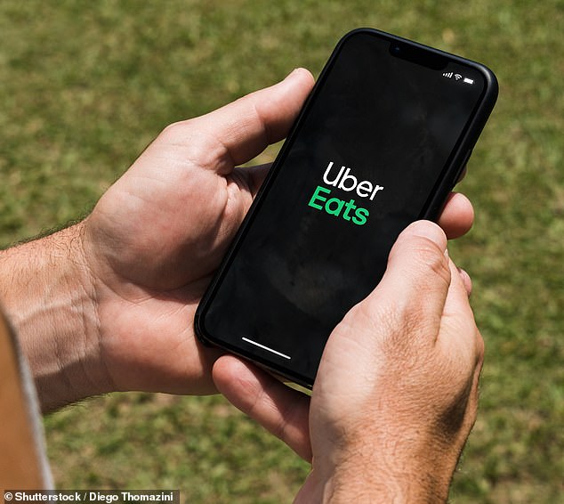 The woman's fiance racked up $9,000 in debt after splurging on Uber Eats and Afterpay over a two-year period and took out a high-interest loan to consolidate his debt (Uber Eats app file photo).