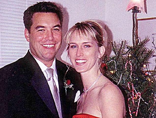 Scott Peterson and Amber Frey, photographed together at a party on December 14, 2002.