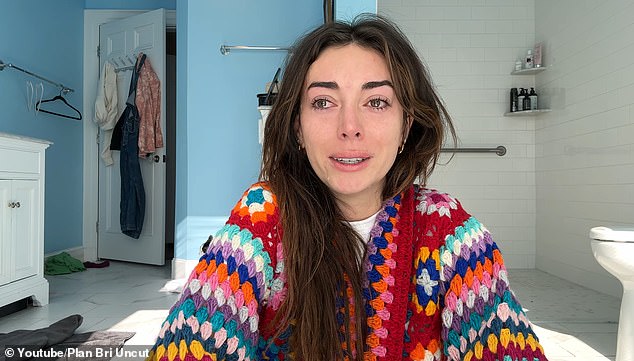 The Barstool Sports star took to her Plan Bri Uncut YouTube page to reveal that she had been crying for 'five days straight' and didn't realize Bryan would go public with the breakup.