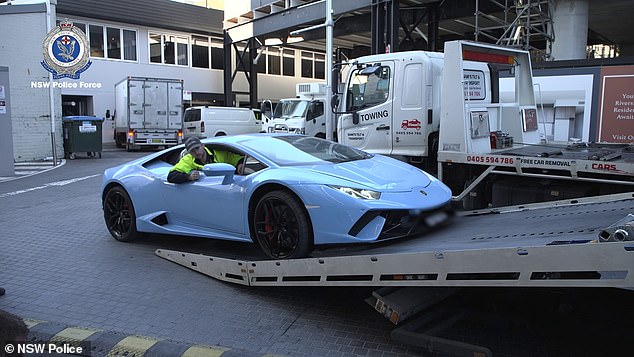 Police confiscated this Lamborghini (above) from Mahmoud Bargshoon in the early hours of July 11 this year, along with Rolex watches and a Harley Davidson.