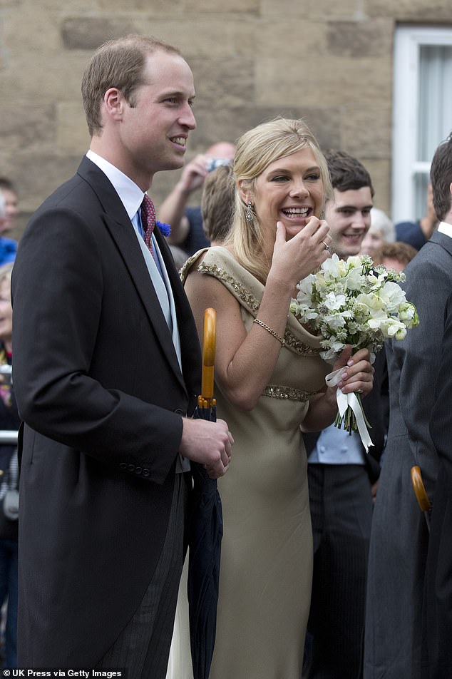 Chelsy smiles with Prince William at Melissa Percy and Thomas van Straubenzee's wedding in 2013