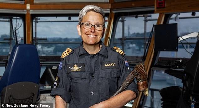 The blame game soon began after the sinking, with many online trolls pointing fingers at Commander Yvonne Gray (pictured), who has been in command of the ship since 2022, her first ship command.