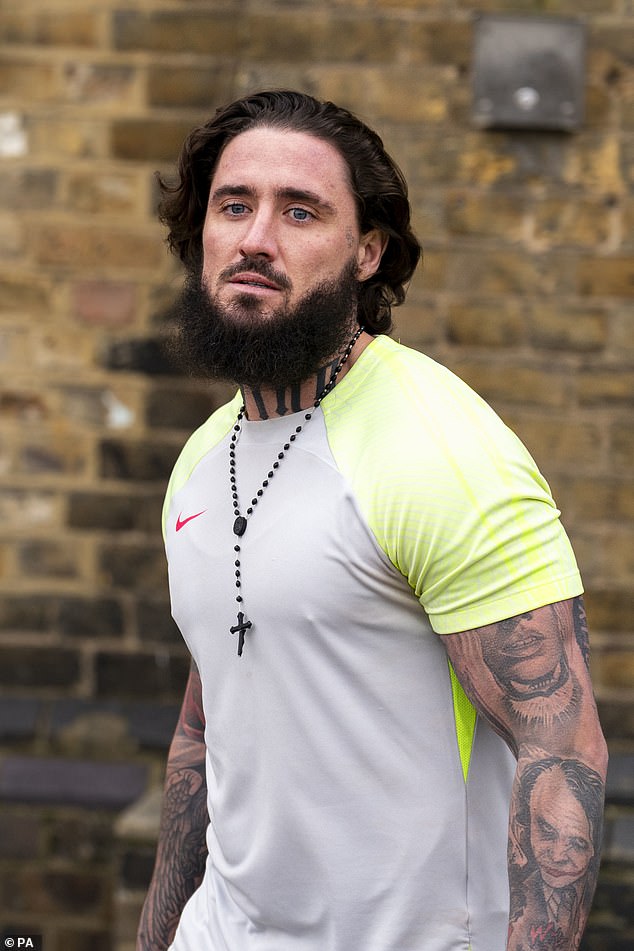 The Love Island star endured a horrific trial in late 2022 after becoming a victim of revenge porn by her partner at the time, reality star Stephen Bear (pictured leaving prison in January).