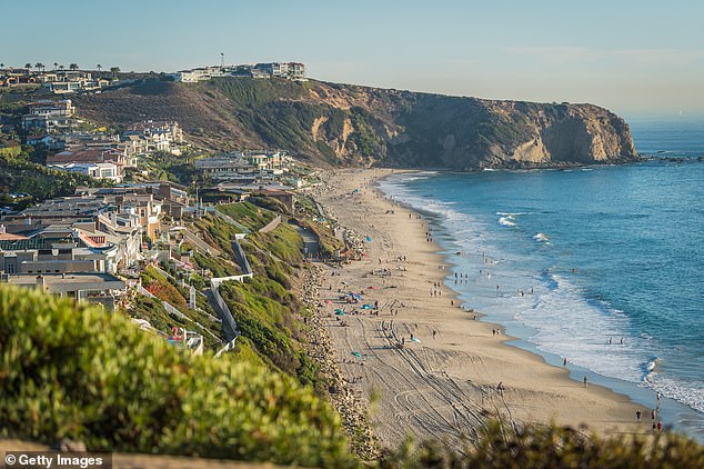 Moray eels are common in Southern California and are known to live in shallow waters filled with reefs and rocks for hiding (pictured: Salt Creek Beach in Dana Point).