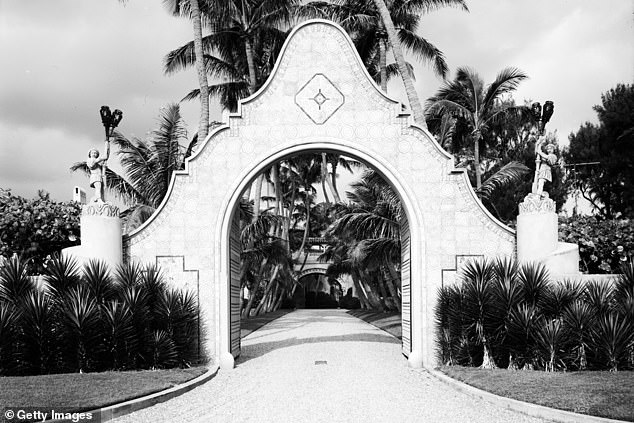 An arch on the estate was made of Doric stone with pieces of seashells and fossils from Genoa, Italy.