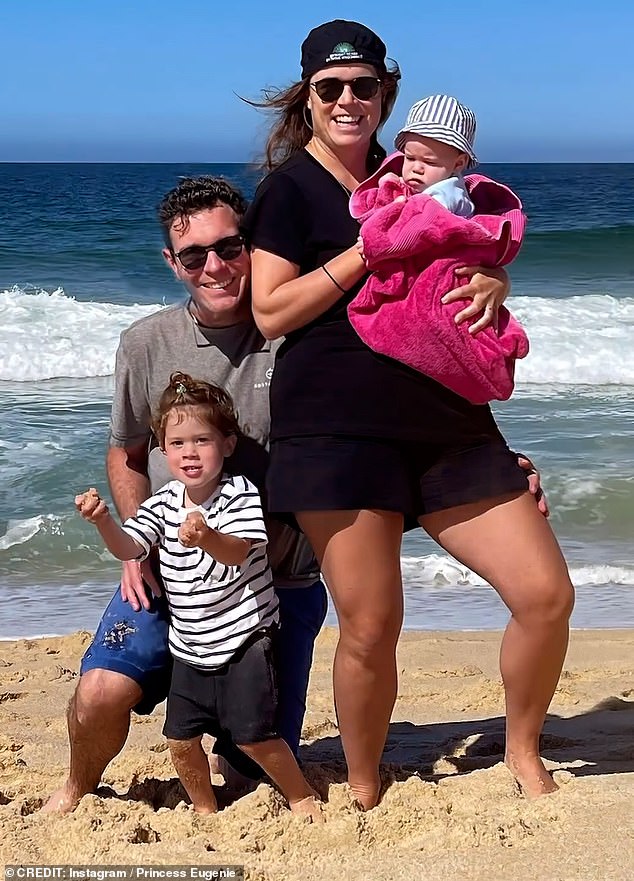 Princess Eugenie and Jack Brooksbank also own a Portuguese property, located at the CostaTerra Golf and Ocean Club. The couple appears in the photo with their two children.