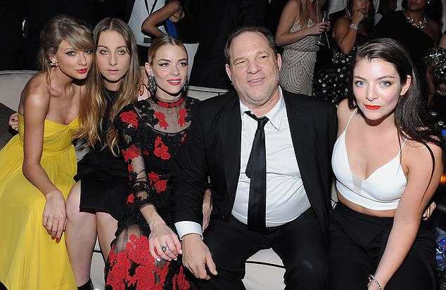 Weinstein was convicted in New York and Los Angeles for a series of sex crimes and was serving a 23-year sentence on the East Coast. In the photo: Weinstein with (LR)Taylor Swift, Este Haim, actress Jaime King and Lorde in 2015.