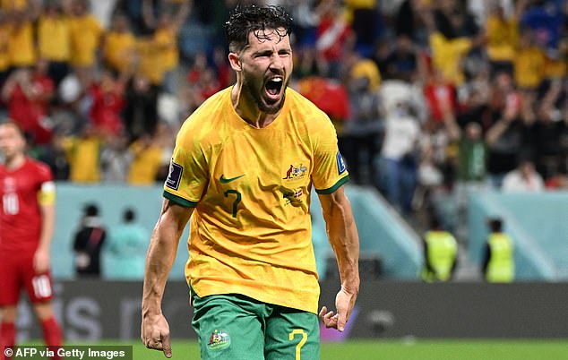 Leckie became an instant Socceroos legend after his goal against Denmark secured qualification to the last 16 of the 2022 World Cup in Qatar.