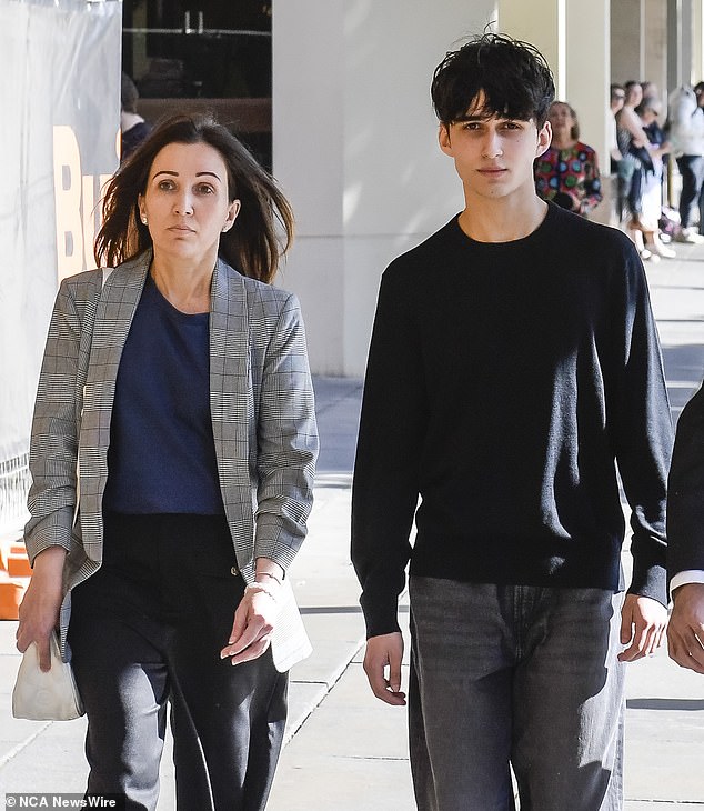 Dhirren Randhawa, 19, and his mother Amreeta are seen arriving at court on Thursday.